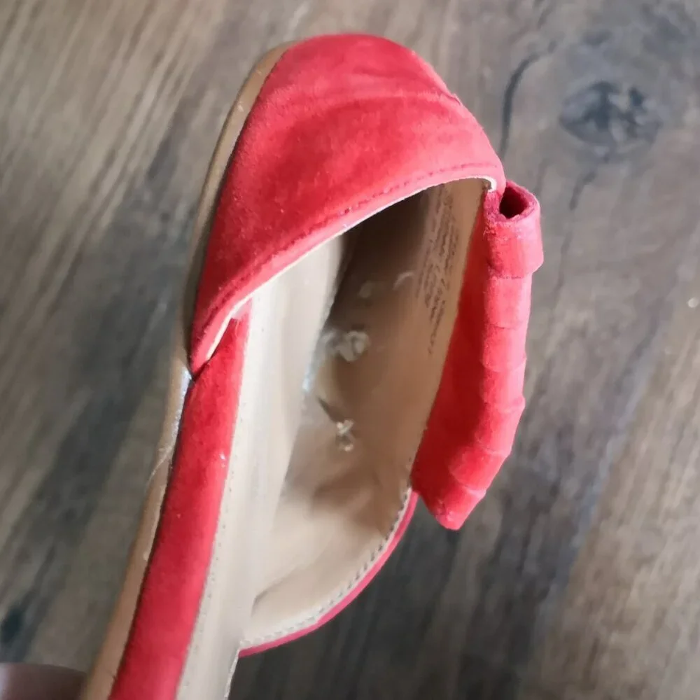 J. Crew‎ d’Orsay Suede Loafer/Flats Red Size 6.5